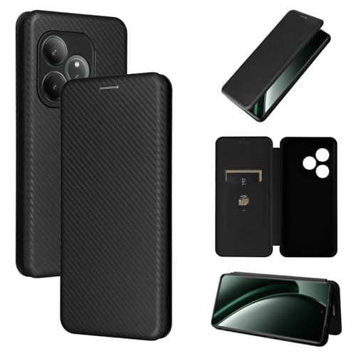 Flip-Case-Abdeckung Kompatibel mit Oppo Realme GT6/GT 6T/GT Neo6/GT Neo 6S Hülle, Schlanke Kohlefaser-Texturen + PC-Hybrid-Hülle, Vollschutz, stoßfeste Klapphülle, kompatibel mit Oppo Realme GT6 Handy von PENGLIPING