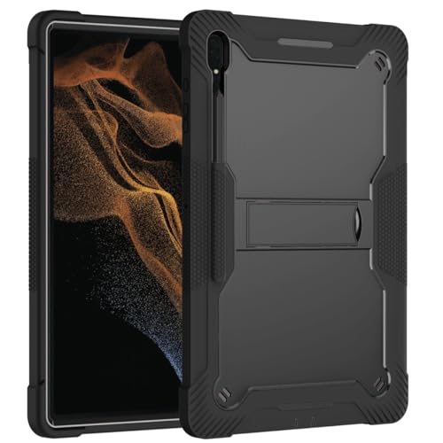 Tablet-Taschen-Hülle Tablet-Hülle kompatibel mit Samsung Galaxy Tab S8 Ultra 14,6 Zoll (SM-X900/X906), Hülle mit Stifthalter, hybride, stoßfeste, robuste Schutzhülle mit integriertem Ständer Schutzhül von PENGLIPING