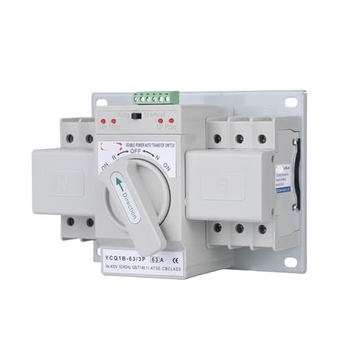 Automatischer/manueller Schaltschutzschalter YCQ1B-63 2P/3P/4P 63A Dual Power Automatic Transfer Switch AC230V 50/60Hz MCB(60A3P) von PEOTBDET