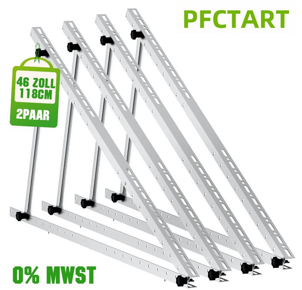 PFCTART 45in verstellbare Solarpanel Neigungshalterung 2-teiliges Set Solarmodul-Halterung, (bis 45,00 Zoll, 2 Paare von 114 Halterungen + Zubehör, 2-tlg., für Dach Wohnmobil Boot und Off-Grid-System, für 100 150 180 200 300 400 Watt Solarpanel für Dach) von PFCTART