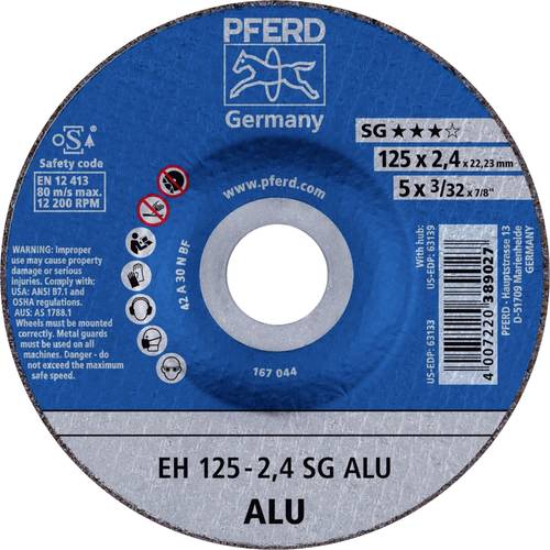 PFERD EH 125-2,4 SG ALU 61320822 Trennscheibe gekröpft 125mm 25 St. Aluminium, NE-Metalle von PFERD