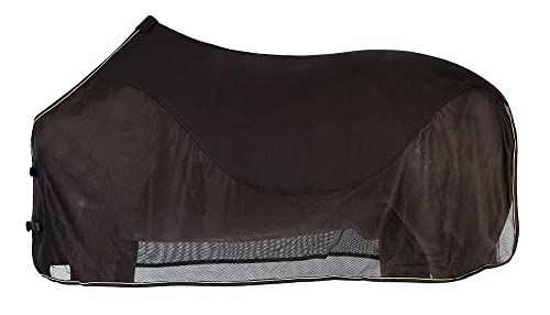 PFIFF 100489 Fliegendecke mit Fleeceeinsatz Pferdedecke Fliegenschutz Weidedecke, Schwarz, 145 cm von PFIFF