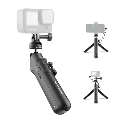 PGYTECH CapLock MantisPod Power, Batteriegriffhalterung für Gopro, 5000mAh Power Stick für Gopro 12/11/10, Lade-Selfie-Vlog-Anbaustativ-Monopod mit CapLock-Action-Kamera und 1/4"-Adapter von PGYTECH