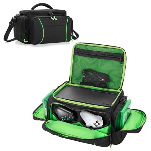 PGmoon Game Console Tasche Kompatibel mit Xbox Series X, Tragetasche mit genügend Stauraum für Controller, Discs, Kabel und mehr (Patent Design) von PGmoon