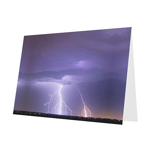 PHAYAH 10 Blatt Lightning Storm Urlaubskarten rosa Umschlag geeignet als Hochzeitstag und Party-Einladungskarten von PHAYAH