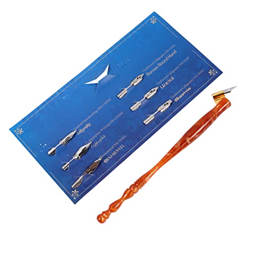 PHENOFICE 1 Satz Tauchstift aus Holz Tintentauchzeichenstift Retro Federkiel Füller kalligraphie-stifte kalligraphie stifte riechstift Kalligraphie-Starter-Kit Dip-Pen-Zubehör hölzern Brown von PHENOFICE