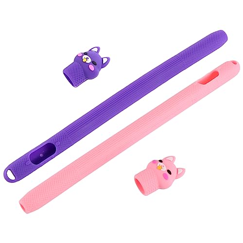 PHENOFICE 2 Stück Stylus Hülle Stylus Stift Hülle Lila Stylus Silikon Schutzhülle Bleistift Schutzhülle von PHENOFICE