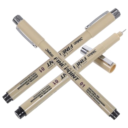 PHENOFICE 3st Freihandstift Zeichnung Zeichenstift Illustrationsstifte Textmarker Tinte Zeichenstifte Markierungsstifte Markierungen Hervorheben Künstlerischer Zeichenstift Plastik Beige von PHENOFICE