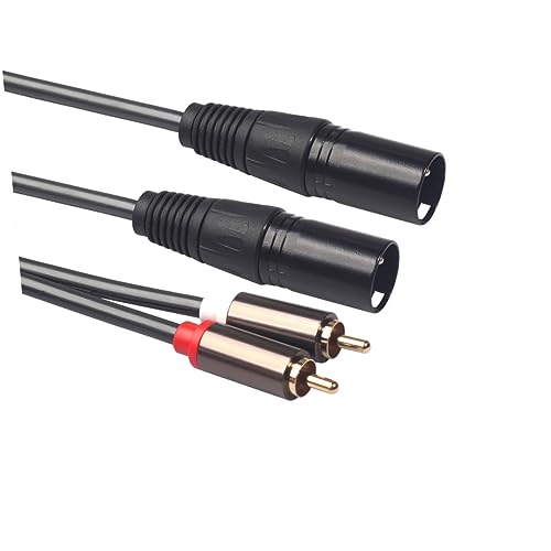 PHENOFICE Dual-Stecker auf Dual-XLR-Stecker-Audiokabel Stereo-Audiokabel Hi-Fi-Audiokabel Signal-Patchkabel Dual-Konverter für Kopfhörer Signal-Audiokabel Black von PHENOFICE