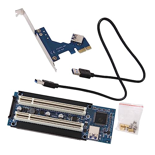 PHENOFICE Riser-Karte PCI-E to Dual PCI Extender USB Dual-Port Mining PCI Extension Converter Card PCI-Riser Computergrafikkarten Computerversorgung pci-e-Riser Leiterplatte Black von PHENOFICE