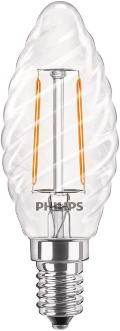 PHIL CorePro LEDcandle 2-25W/827 gedreht Kerze E14 250lm Glas klar EEK E von PHILIPS GmbH