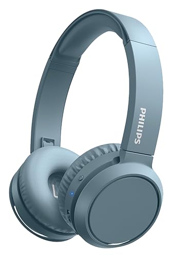 PHILIPS Audio TAH4205BL/00 On Ear Kopfhörer mit Bass Boost-Taste (Bluetooth, 29 Stunden Wiedergabezeit, Schnellladefunktion, Geräuschisolierung, Zusammenklappbar), Blau, von PHILIPS