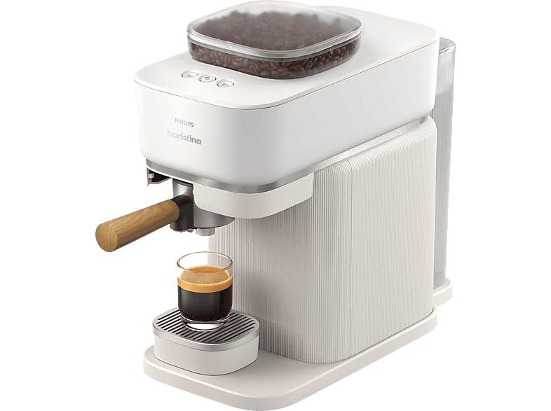 PHILIPS BAR302/20 Baristina Espressomaschine Weiss/Eschenholz von PHILIPS