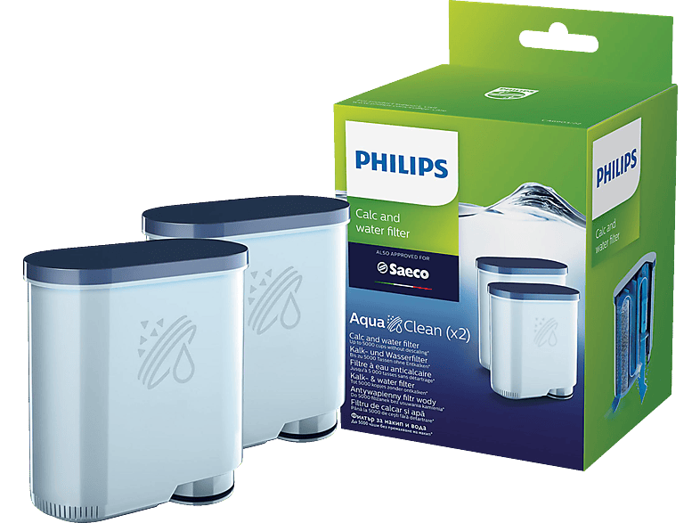 PHILIPS CA6903/22 AquaClean für alle Philips/Saeco Kaffeevollautomaten mit AquaClean-Aufkleber am Wassertank Kalk- und Wasserfilter Mehrfarbig von PHILIPS
