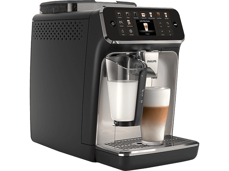 PHILIPS EP5547/90 Serie 5500 LatteGo 20 Kaffeespezialitäten Kaffeevollautomat Schwarz verchromt von PHILIPS