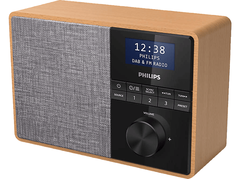 PHILIPS R5505/10 Tragbares Radio, Autom. digitales Tuning, DAB+, DAB, FM, Bluetooth, Holzfarbend von PHILIPS