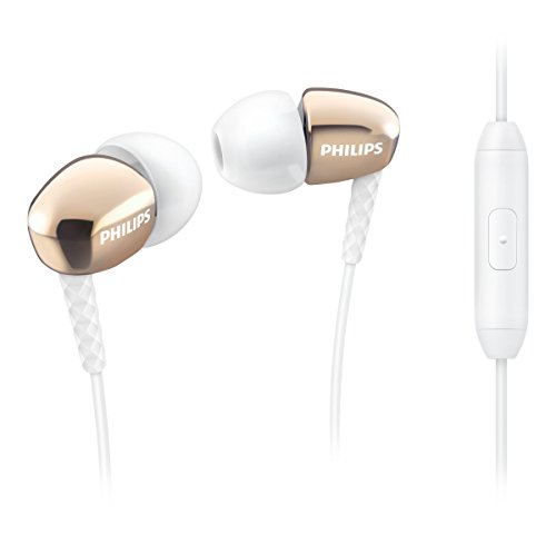 PHILIPS SHE3905GD/00 In-Ear-Kopfhörer mit Mikrofon (satter Sound) - Gold von PHILIPS