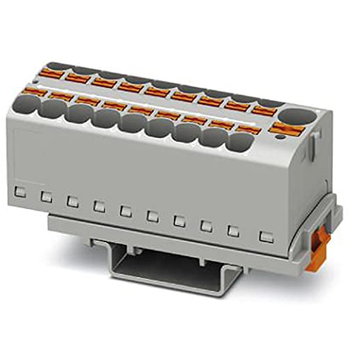 PHOENIX CONTACT PTFIX 10/18X4-NS35 GY Verteilerblock, Anzahl der Anschlüsse 19, Querschnitt 0,5 mm² - 10 mm², AWG 20 - 6, Breite 28,6 mm, Grau, 8 Stück PHOENIX CONTACT PTFIX 10/18X4-NS35 GY Verteilerblock, Anzahl der Anschlüsse 19, Querschnitt 0,5 mm² - 10 mm², AWG 20 - 6, Breite 28,6 mm, Grau, 8 Stück von PHOENIX CONTACT