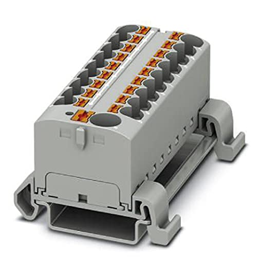 PHOENIX CONTACT PTFIX 10/18X4-NS35A GY Verteilerblock, 800 V, 32 A, Anzahl der Anschlüsse 19, Querschnitt 0,2 mm² - 6 mm², AWG 24 - 10, Breite 64,8 mm, Grau, 8 Stück PHOENIX CONTACT PTFIX 10/18X4-NS35A GY Verteilerblock, 800 V, 32 A, Anzahl der Anschlüsse 19, Querschnitt 0,2 mm² - 6 mm², AWG 24 - 10, Breite 64,8 mm, Grau, 8 Stück von PHOENIX CONTACT
