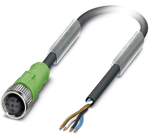 PHOENIX CONTACT SAC-4P-2.0-PUR/M12FS Sensor/Aktor-Kabel, 4 Polig, PUR Halogenfrei, Freies Leitungsende, Buchse Gerade M12, Kodierung A, 2m Kabellänge, Schwarzgrau von PHOENIX CONTACT