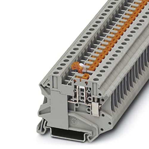 PHOENIX CONTACT UT 4-MT-P/P Messerklemmenblock mit Prüfschrauben zum Einsetzen von Prüfstopfen, Schraubanschluss, 2 Anzahl Anschlüsse, AWG 26 - 10, 4mm² Nennquerschnitt, Grau, 50 Stück PHOENIX CONTACT UT 4-MT-P/P Messerklemmenblock mit Prüfschrauben zum Einsetzen von Prüfstopfen, Schraubanschluss, 2 Anzahl Anschlüsse, AWG 26 - 10, 4mm² Nennquerschnitt, Grau, 50 Stück von PHOENIX CONTACT
