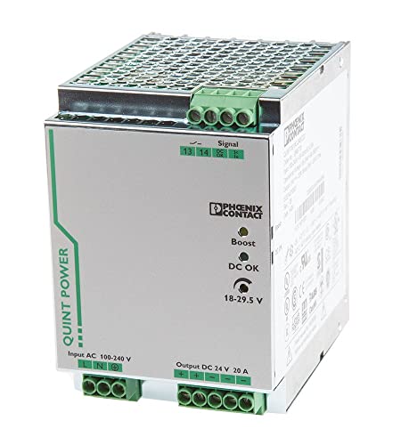 Phoenix Contact QUINT-PS/1AC/24DC/20 -Phasen Getaktet DIN-Schienen Netzteil 480W, 85 → 264V ac, 24V dc / 20A von PHOENIX CONTACT