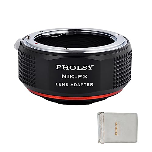 PHOLSY Kompatibel mit Nikon F auf FX Objektivadapter Nikkor AI/F/AIS/AF/AF-I/AF-S Objektiv und FX Kameras Kompatibel mit Fujifilm X-H2S, X-Pro3, X-T5, X-T4, X-S20, X-S10, X-T30II, X-E4 usw. von PHOLSY