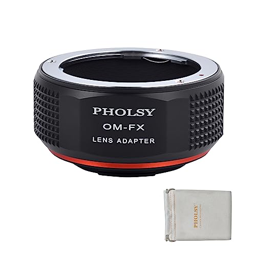 PHOLSY OM auf FX Adapter Objektivadapter Kompatibel mit Olympus Zuiko OM Objektiv und FX Mount Kameragehäuse Kompatibel mit Fujifilm X-H2S, X-Pro3, X-T5, X-T4, X-S20, X-S10, X-T30 II, X-E4 usw. OM-FX von PHOLSY