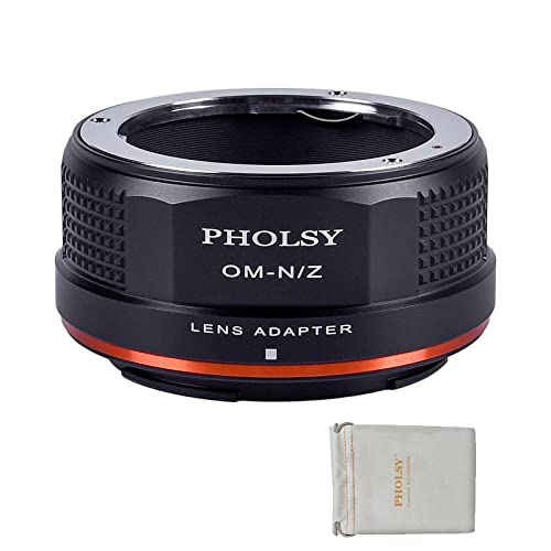 PHOLSY OM auf Nikon Z Mount Adapter, Objektivadapter Kompatibel mit Olympus Zuiko OM Objektiv und Nikon Z Kameragehäuse Kompatibel mit Nikon Z fc, Z30, Z9, Z8, Z6 ii, Z7 ii, Z6, Z7, Z5, Z50 von PHOLSY