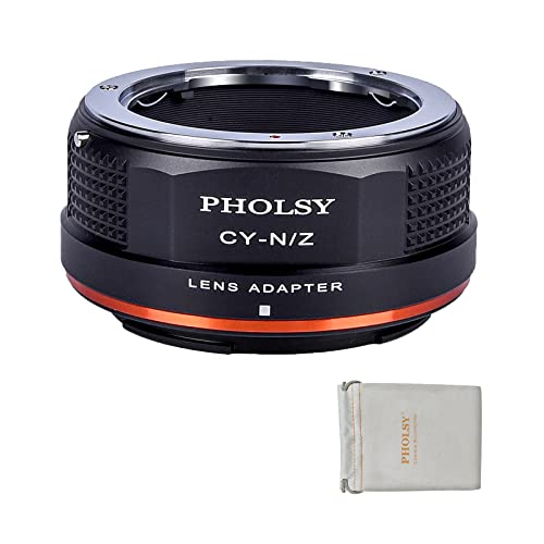 PHOLSY Objektivadapter Kompatibel mit Contax/Yashica CY Objektiv auf Nikon Z Mount Kameragehäuse Z fc, Z30, Z9, Z8, Z6, Z7, Z5, Z50, CY auf Nikon Z (Hinweis: Passt Nicht für Z6 II und Z7 II) von PHOLSY
