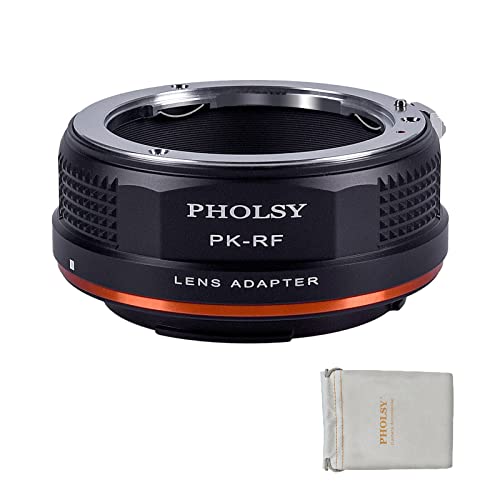 PHOLSY PK-RF Objektivadapter Manueller Fokus Kompatibel mit Pentax K Mount Objektiv auf Canon EOS RF Mount Kameragehäuse, PK auf RF von PHOLSY
