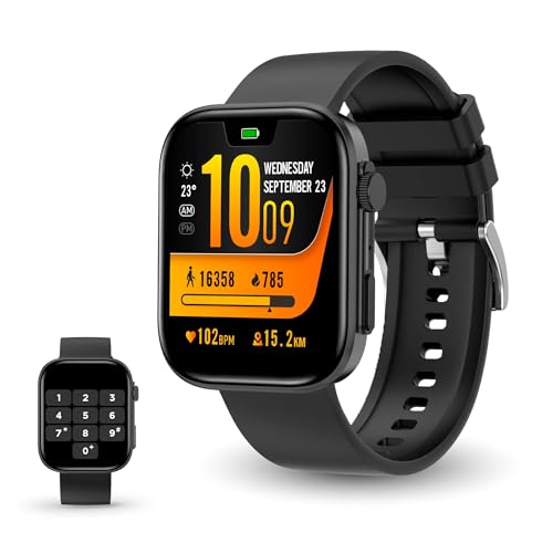 Contact Smartwatch mit Anrufen und Benachrichtigungen, Kamerasteuerung, großes Display 5,1 cm (2 Zoll), wasserdicht, Aktivitätsarmband, Gesundheitsmonitor, Sprachassistent, iOS- und Android-App, von PHONEKIT CONTACT