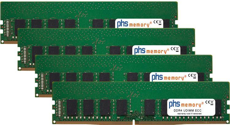 PHS-memory 32GB (4x8GB) Kit RAM Speicher für Dell Precision 3430 Tower DDR4 UDIMM ECC 2666MHz (SP284179) von PHS-memory