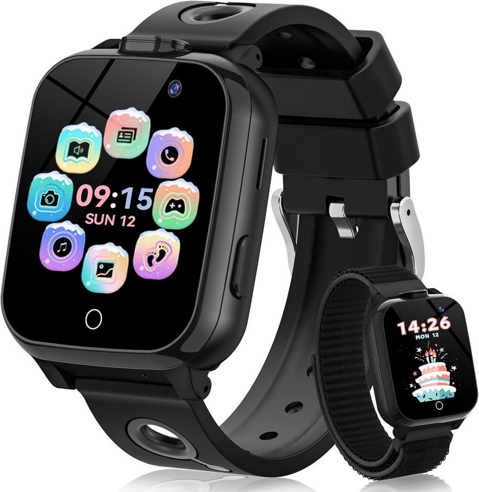 PIULAXIU Smartwatch (Android iOS), Personalisierbares Kinder-Gadget mit SOS-Funktion und Spielen von PIULAXIU