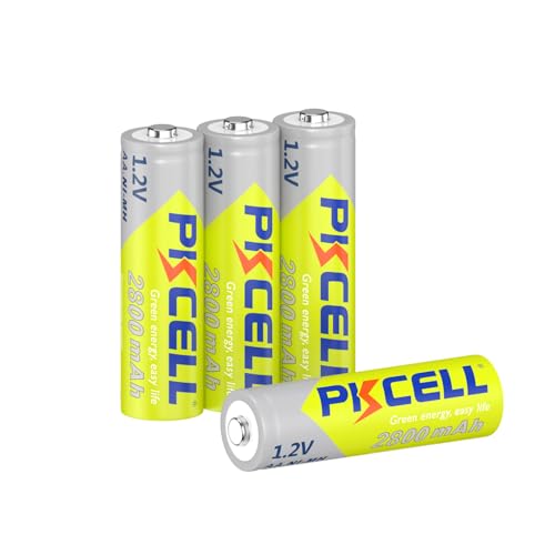 PKCELL AA Akku NIMH Wiederaufladbar Batterien 2800mAh 1,2V für Solarlampen,Spielzeug,4 Stück von PKCELL