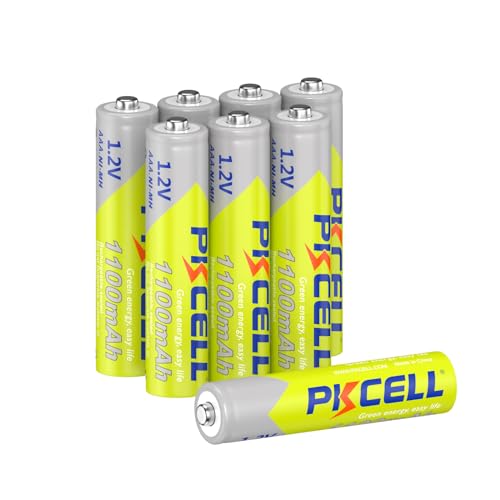 PKCELL Akku AAA Wiederaufladbare Batterien NIMH 1,2V 1100mAh für Solarlampe,DECT Telefone,Solarlampe,Bluetooth-Maus,8 Stück von PKCELL