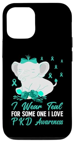 Hülle für iPhone 13 Pro Polyzystische Nierenerkrankung PKD Bewusstsein Niedlicher Elefant Liebe von PKD Awareness products (Lwaka)