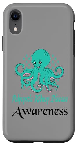 Hülle für iPhone XR Polyzystische Nierenerkrankung PKD Bewusstsein Lustiger Oktopus Blaugrün von PKD Awareness products (Lwaka)