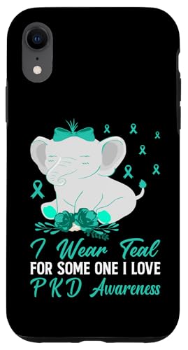 Hülle für iPhone XR Polyzystische Nierenerkrankung PKD Bewusstsein Niedlicher Elefant Liebe von PKD Awareness products (Lwaka)