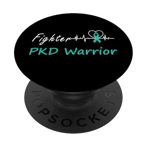 Polyzystische Nierenerkrankung PKD Warrior Heartbeat Fight Teal PopSockets mit austauschbarem PopGrip von PKD Awareness products (Lwaka)