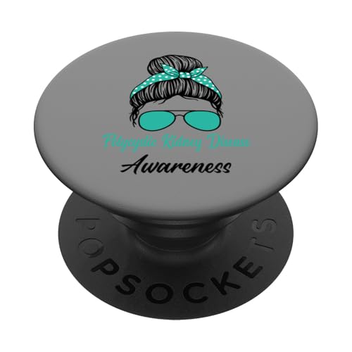 Unterstützung für polyzystische Nierenerkrankungen PKD Awareness Messy Bun Support PopSockets mit austauschbarem PopGrip von PKD Awareness products (Lwaka)