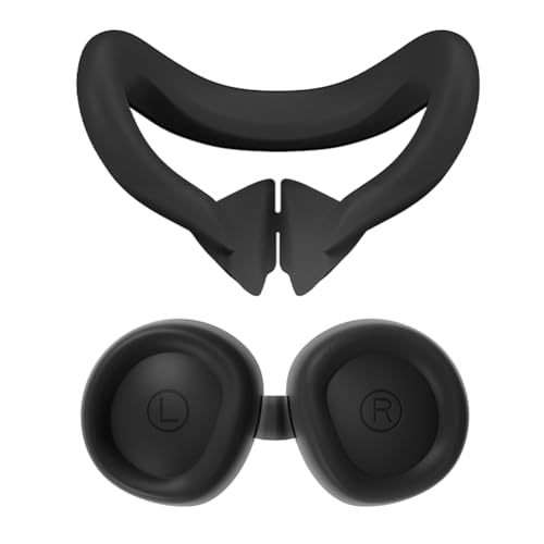 VR Silikon-Augenmaske für Meta Quest 3,VR Gesicht Silikon Abdeckung Kompatibel mit Meta Quest 3, VR Headset Schweißdichtes Meta Quest 3 zubehör Silikonhülle (A) von PKKP