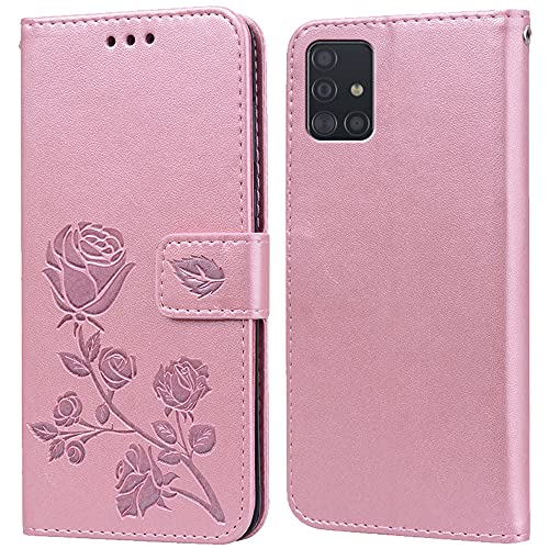 Hülle für Samsung Galaxy A51 4G,Handyhülle für Samsung Galaxy A51 (4G),Klappbar Tasche Case,Standfunktion,Kartenfach,Silikon Bumper,Stoßfeste Schutzhülle Cover für Samsung Galaxy A51 4G(6.5") von PKQTOP