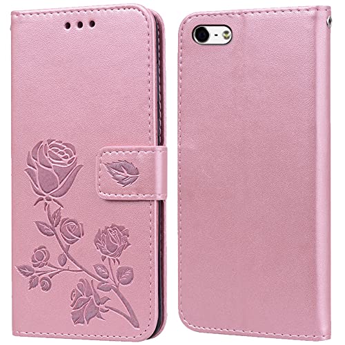 Hülle für iPhone 7/8/SE 2020/SE2/SE 2022/SE3 Handyhülle,Klappbar Tasche Case,Standfunktion,Kartenfach,Silikon Bumper,Stoßfeste Schutzhülle Cover für iPhone SE3(4.7") von PKQTOP