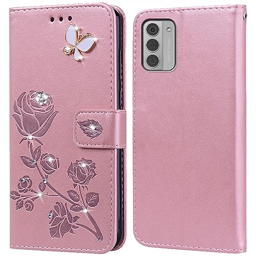 PKQTOP Hülle für Nokia G42 Handyhülle,Klappbar Tasche Case,Standfunktion,Kartenfach,Silikon Bumper,Stoßfeste Schutzhülle Cover für Nokia G42 von PKQTOP