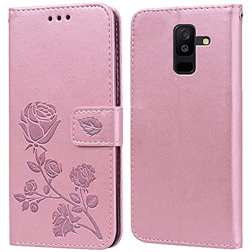 PKQTOP Hülle für Samsung Galaxy A6 Plus 2018 Handyhülle,Klappbar Tasche Case,Standfunktion,Kartenfach,Silikon Bumper,Stoßfeste Schutzhülle Cover für Samsung Galaxy A6 Plus 2018 von PKQTOP