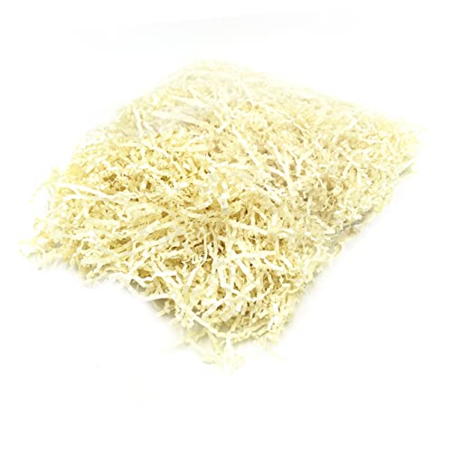 PLAFOPE 100 g Zerknitterte Papierschnitzel Milchweiß Füllmaterial Für Geschenkverpackungen Und Körbe Ideal Für Kreative Dekorationen Und Als Polsternde Verpackungslösung von PLAFOPE