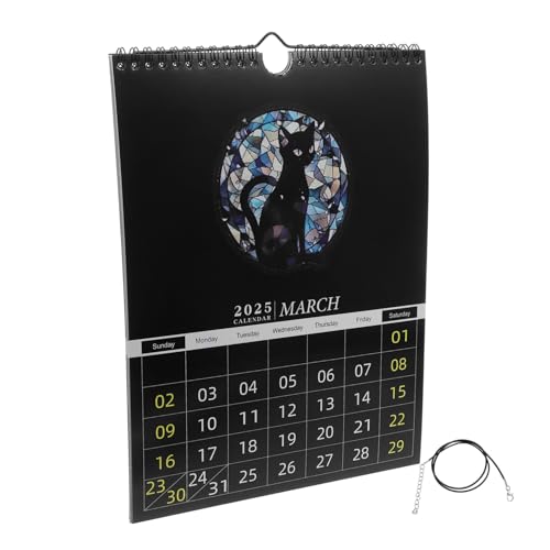 PLAFOPE 2025 Minimalistischer Wandkalender Und Kleiner Tischkalender Mit Dunklem Thema Für Die Tägliche Planung Und Notizverfolgung Für Den Heim- Und Bürogebrauch von PLAFOPE