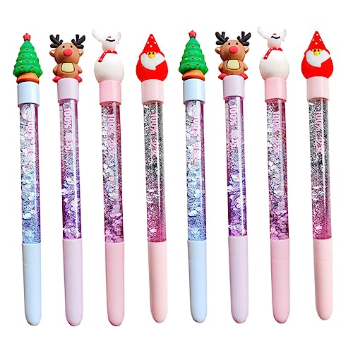 PLAFOPE 8st Weihnachts-treibsand-stift Sankt-stift Neuheit Urlaub Stift Weihnachtlicher Gelstift Weihnachtsstifte Für Kinder Weihnachtsschulbedarf Urlaubsneuheit Briefpapier Wasser von PLAFOPE