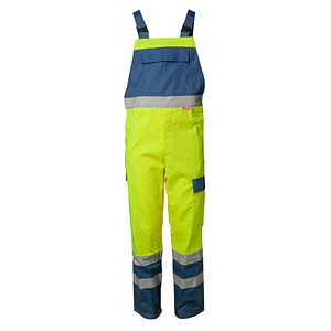 PLANAM® unisex Warnschutz-Latzhose MAJOR PROTECT warngelb, kornblau Größe 94 von PLANAM®